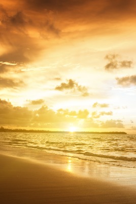 природа море пляж небо облака рассвет