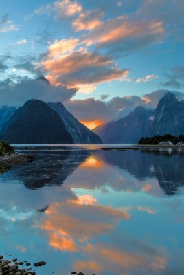 природа река горы облака небо nature river mountains clouds the sky