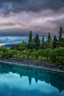 речка сумерки облака the river twilight clouds