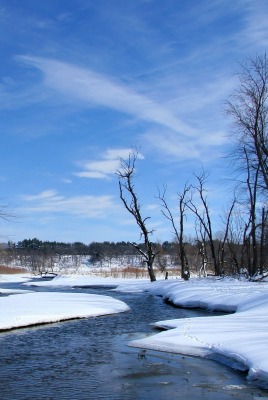 речка снег зима the river snow winter