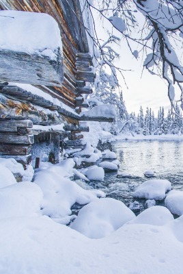 снег зима озеро snow winter the lake