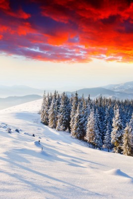 гора снег тучи закат mountain snow clouds sunset