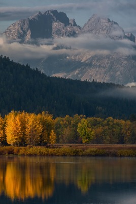 озеро гора осень the lake mountain autumn