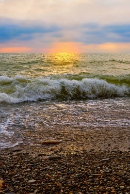 волны море берег рассвет wave sea shore dawn