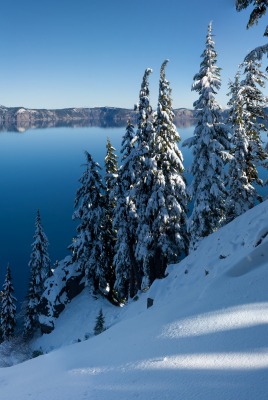 снег зима озеро горы snow winter the lake mountains