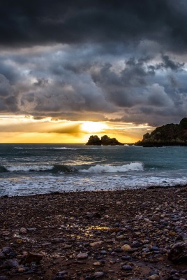 закат берег камни sunset shore stones