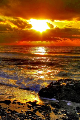 закат берег море волны sunset shore sea wave