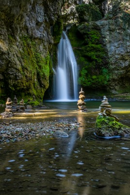 природа река водопад скалы