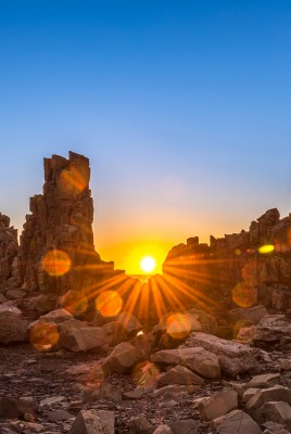 аризона рассвет лучи блики