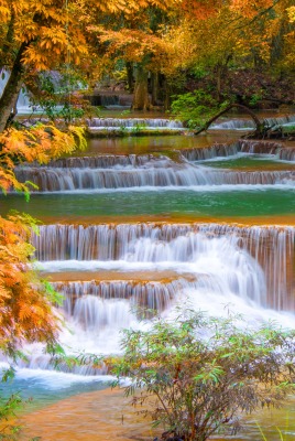 водопад природа осень