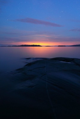 небо море закат горизонт