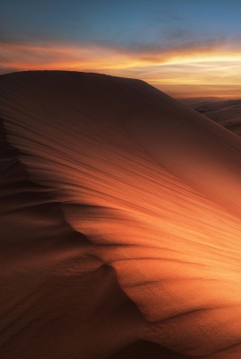 пустыня пески небо закат