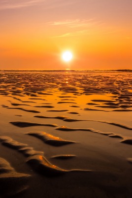 вода отлив дно бугры рассвет