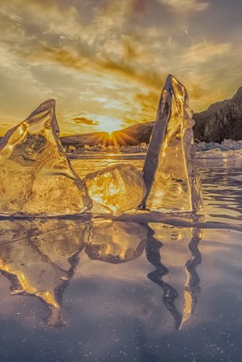 лед закат лучи преломление