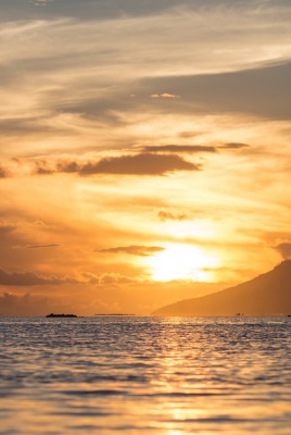 закат горизонт вода море