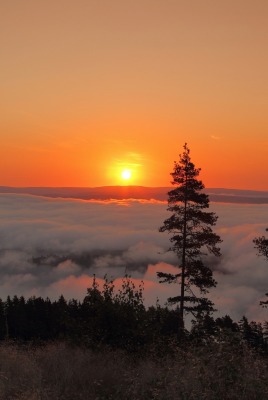 над облаками закат высота горизонт