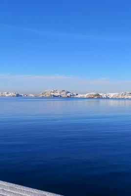 залив синева море зима