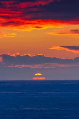 закат море облака