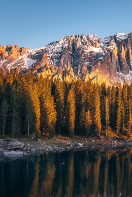 лес осень горы озеро