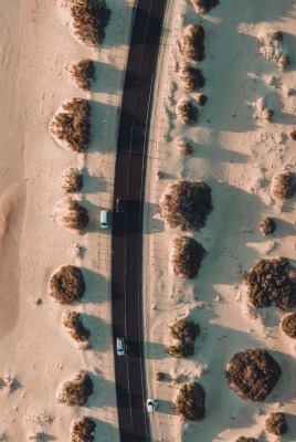 пустыня дорога вид сверху песок