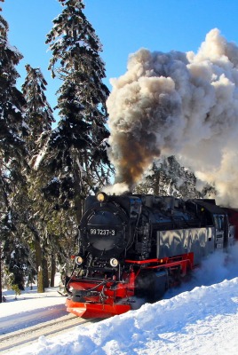 паровоз поезд снег зима дым the engine train snow winter smoke