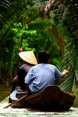 дельта меконга деревянная лодка вьетнам река