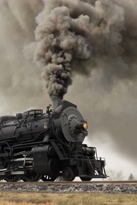 паровоз дым черный железная дорога