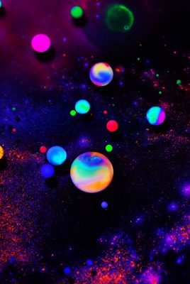 цвета частицы вселенная космос шары