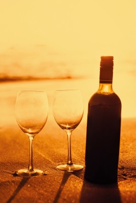 пляж вино бокалы песок