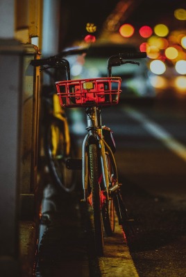 велосипед улица ночь