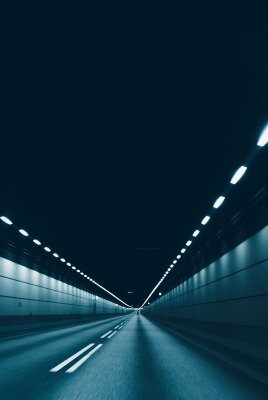 тоннель подсветка огни дорога