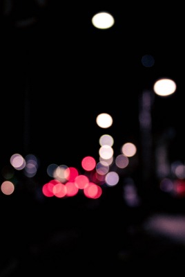 боке фонари улица ночь