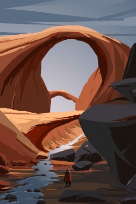 ущелье рисунок арка скалы