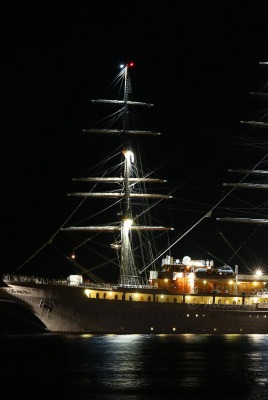 парусный корабль яхта ночь