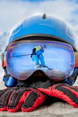 сноубордист отражение горы