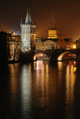 Прага мост река архитектура