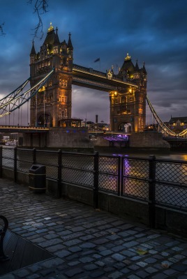 Лондон река Темза фонарь ночь