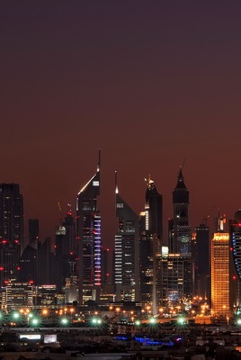 страны архитектура ночь город Дубаи