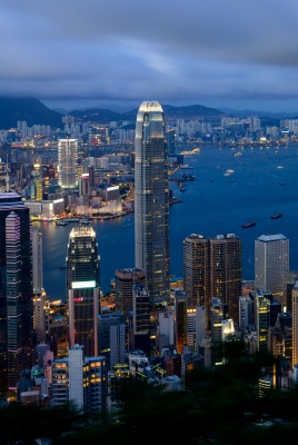 Гонконг архитектура ночь город страны