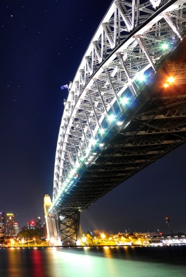 огни мост город ночь