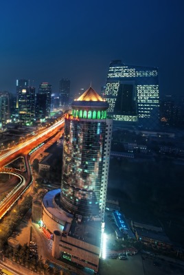 Китай путепровод дороги ночь