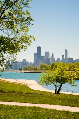 Чикаго США газон вода