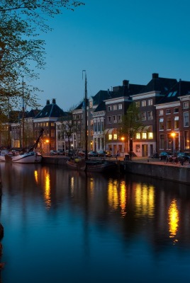 амстердам река ночь освещение