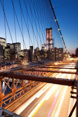 мост нью-йорк огни вечер