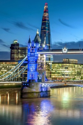 мост река темза лондон ночь подсветка