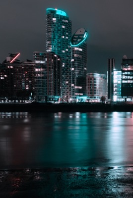 город ночь огни река