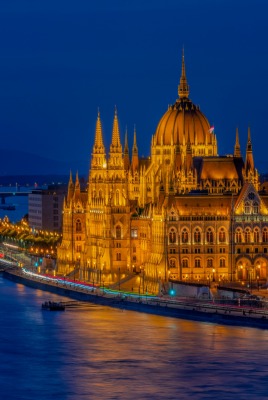венгрия будапешт здание набережная подсветка река