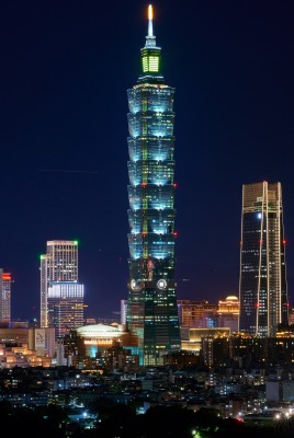 тайвань небоскрёб тайбей город огни ночь