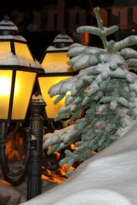фонарь сугроб снег зима
