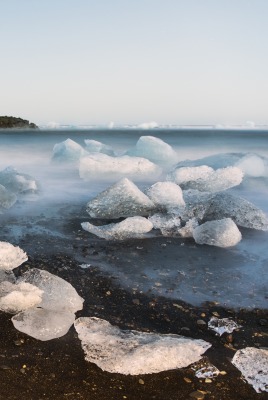 лед берег море горизонт